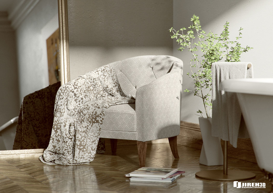 Corona - C4D Scene files - African Classic Bathroom Interior 3D model_4