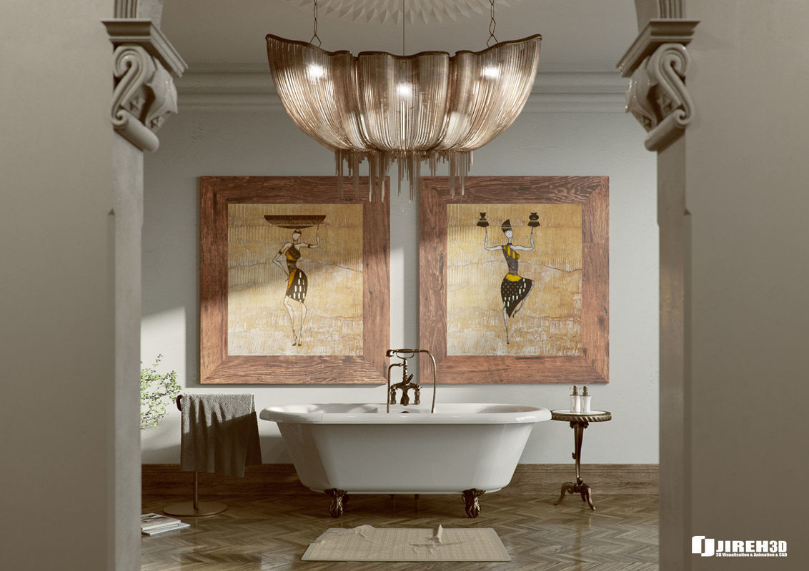 Corona - C4D Scene files - African Classic Bathroom Interior 3D model_2
