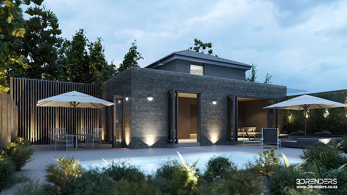 VRay - C4D Scene files - House Jackson Exterior 3D model 3D model 5