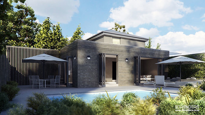 VRay - C4D Scene files - House Jackson Exterior 3D model 3D model 4