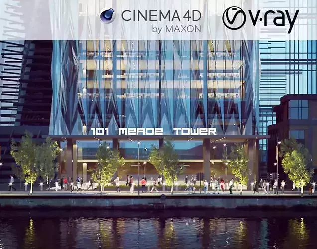 VRay - C4D Scene Files - 101 MEADE TOWER Exterior  3D model