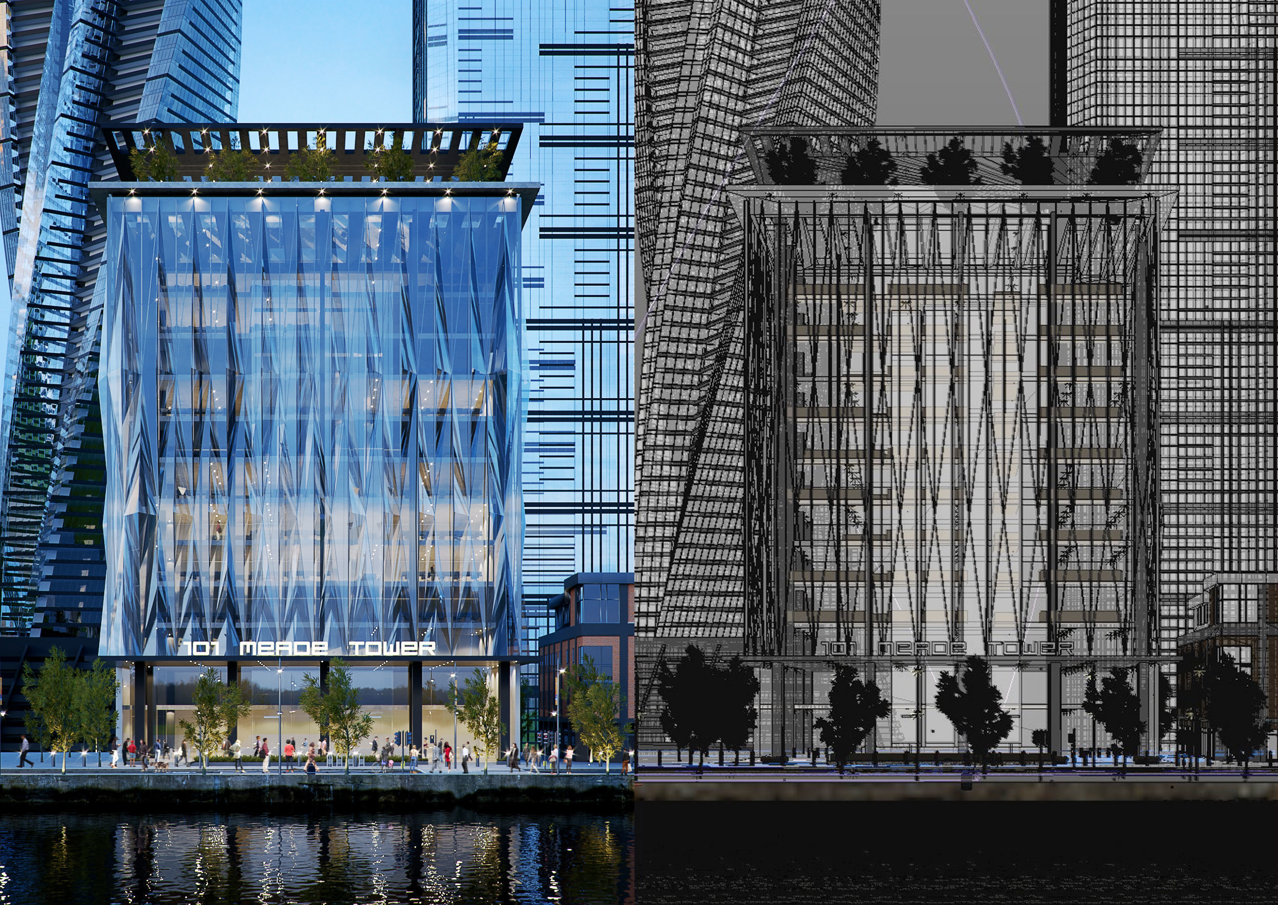 VRay - C4D Scene Files - 101 MEADE TOWER Exterior  3D model_1