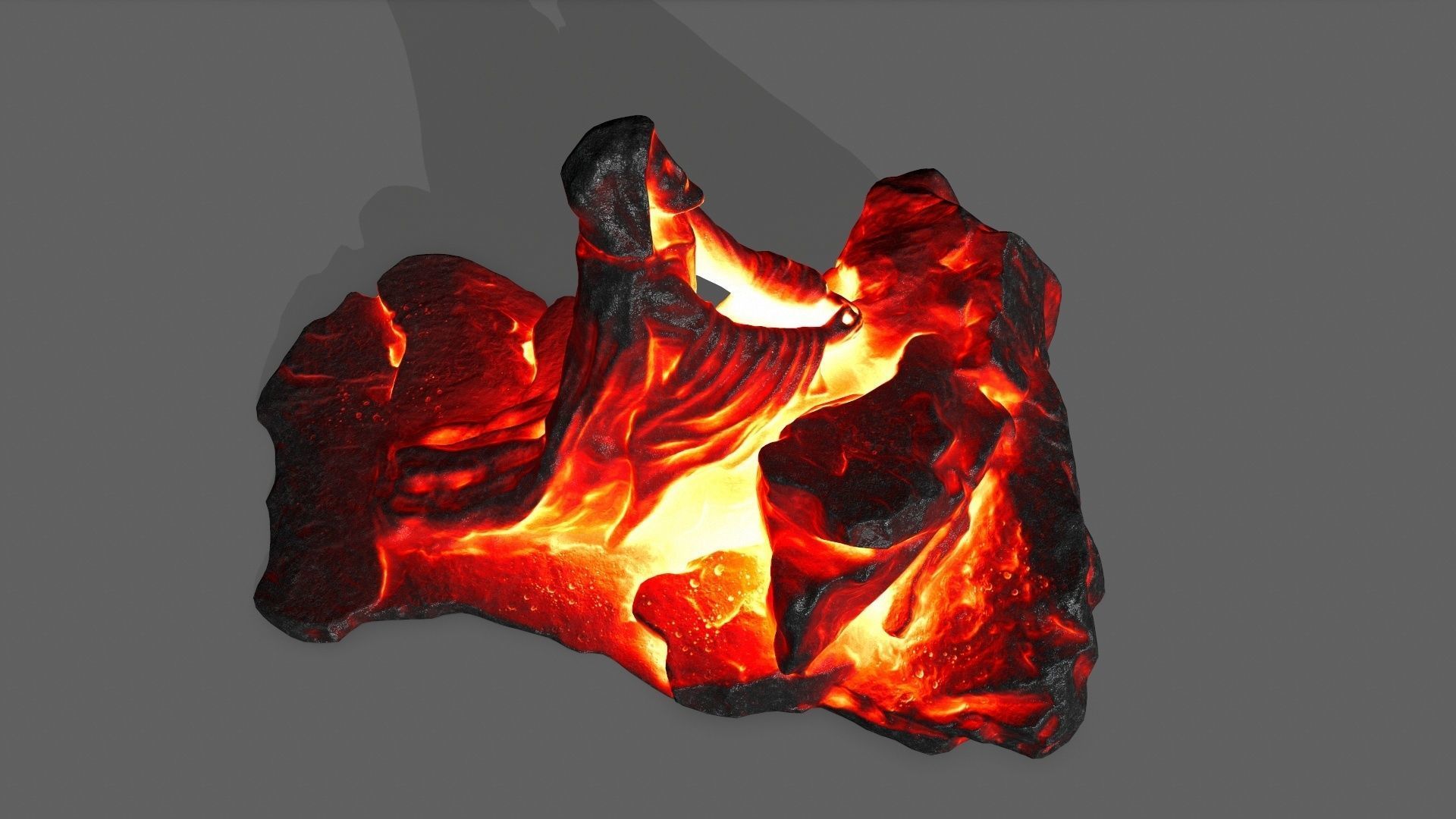 saint statue of person on rock Low-poly 3D model_8