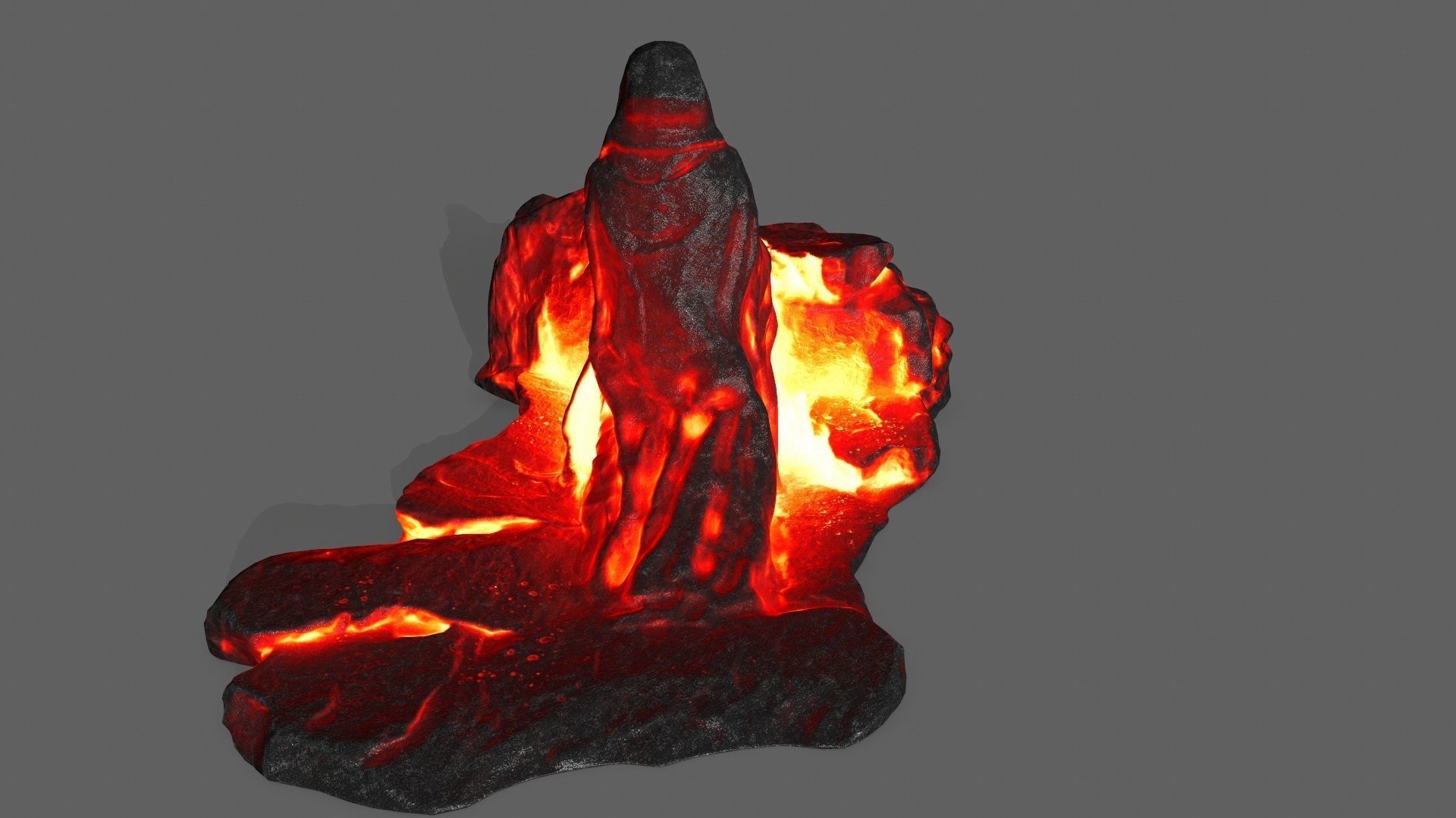 saint statue of person on rock Low-poly 3D model_7