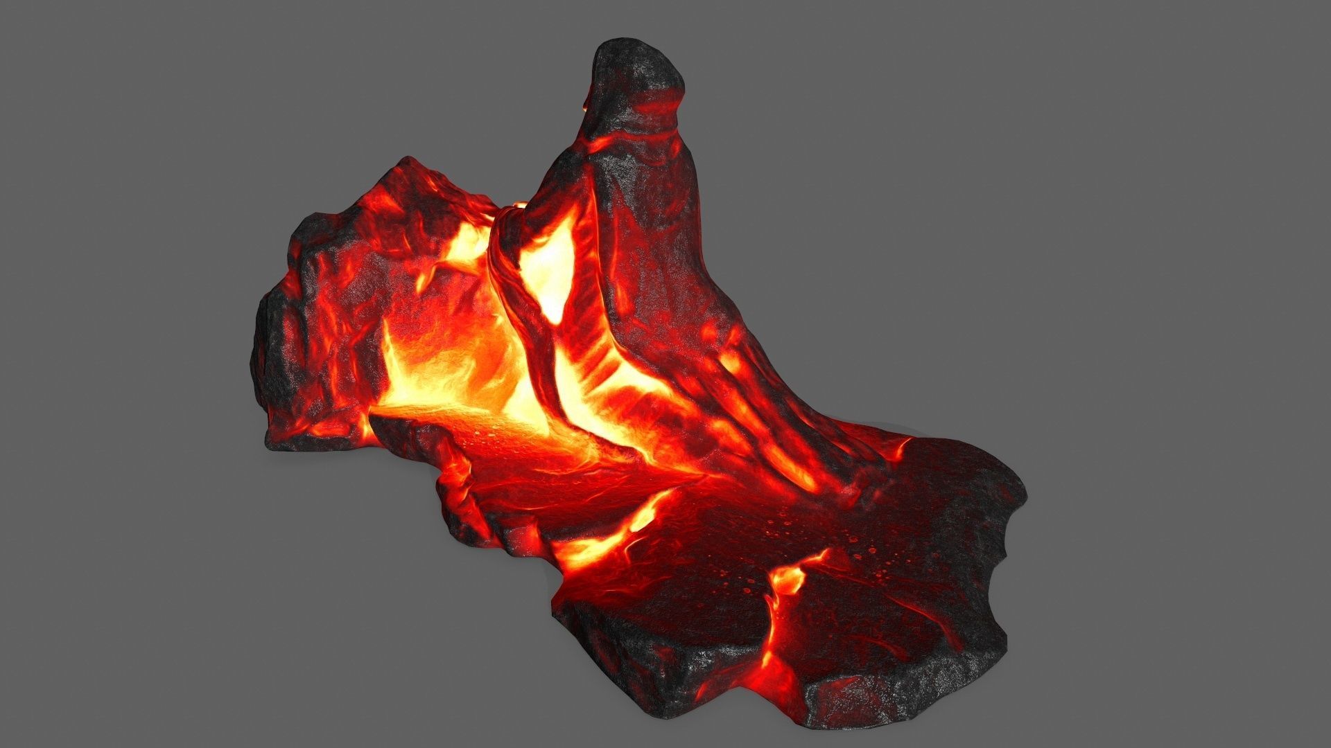 saint statue of person on rock Low-poly 3D model_2