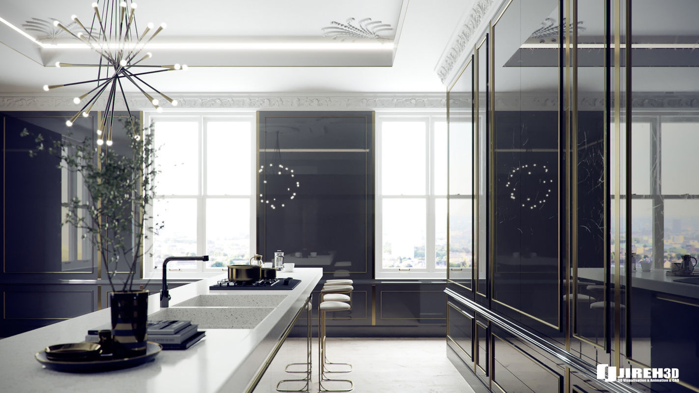 Corona - C4D Scene files - Classic Style Kitchen Interior 3D model_3