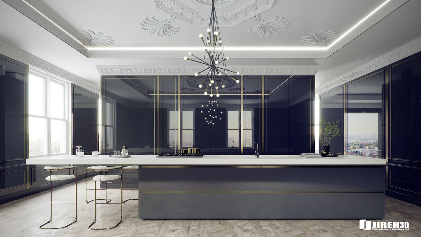 Corona - C4D Scene files - Classic Style Kitchen Interior 3D model_1