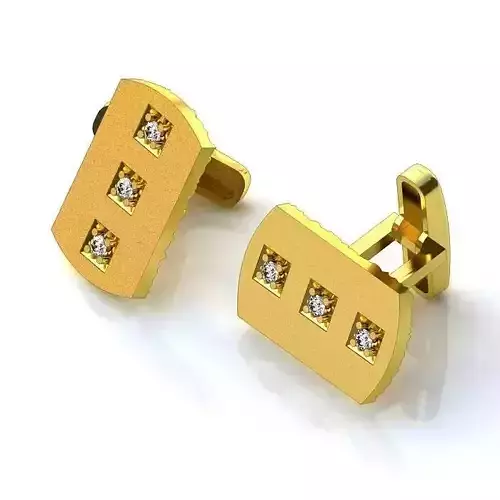 Gold Ear Studs With Diamonds 73 3D print model