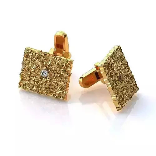Gold Ear Studs With Diamonds 74 3D print model