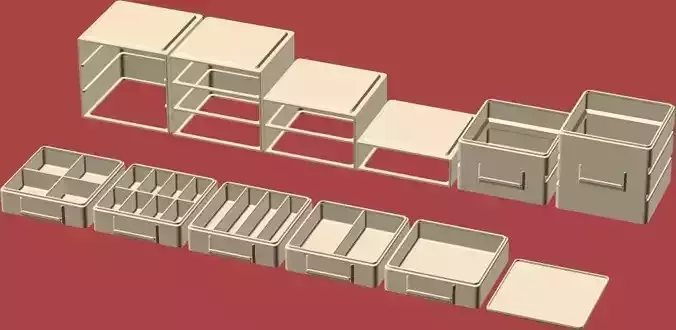 Stacking and Sliding Drawer Boxes Free 3D print model