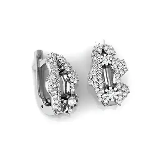 Silver Earrings With Diamonds 12