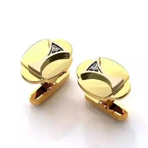 Gold Ear Studs With Diamonds 75 3D print model