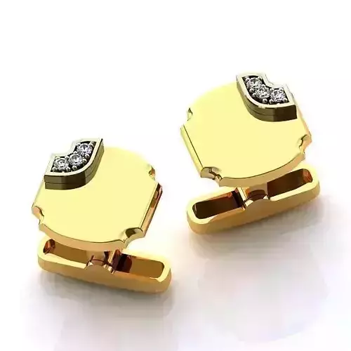 Gold Ear Studs With Diamonds 76 3D print model