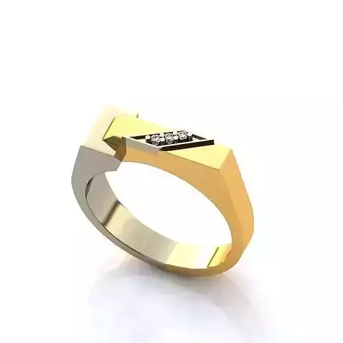 Multi Metal Ring With Diamonds 26