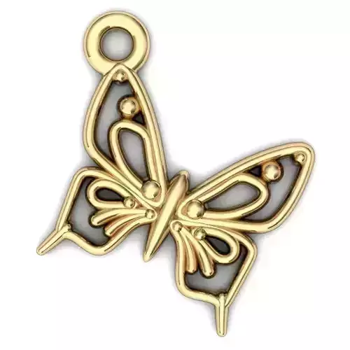 Butterfly Shaped Gold Pendant 3D print model