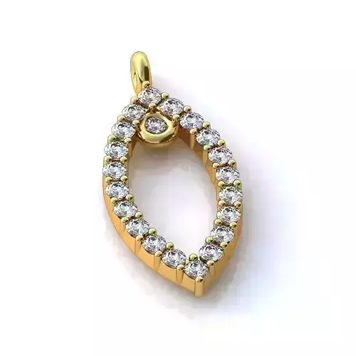 Marquise Shaped Gold Pendant With Diamonds 21