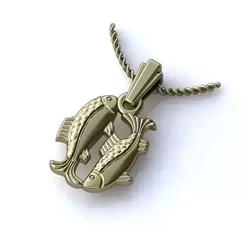 Pisces Zodiac Sign Pendant 2