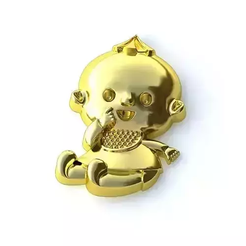 Baby Shaped Gold Pendant 3D print model