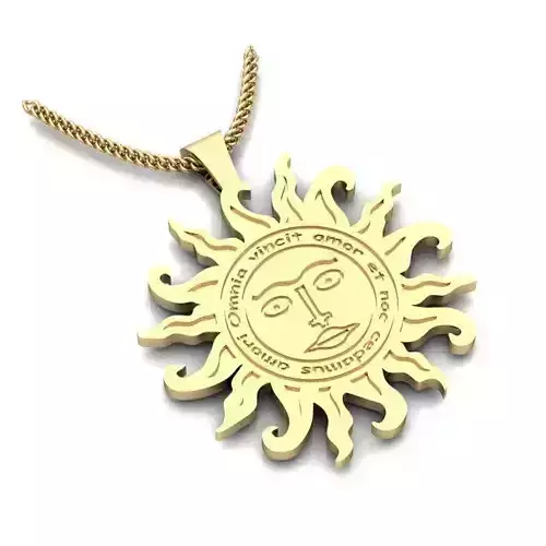 Sun Shaped Gold Pendant 