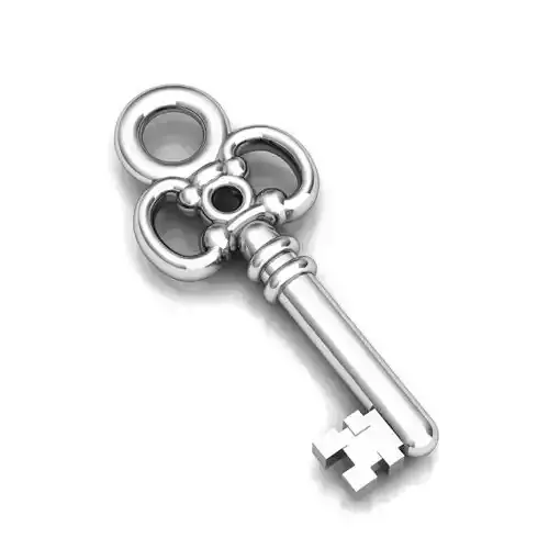 Key Shaped Silver Pendant