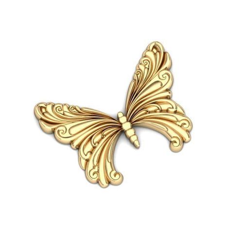 Butterfly Shaped Gold Pendant 1 3D print model