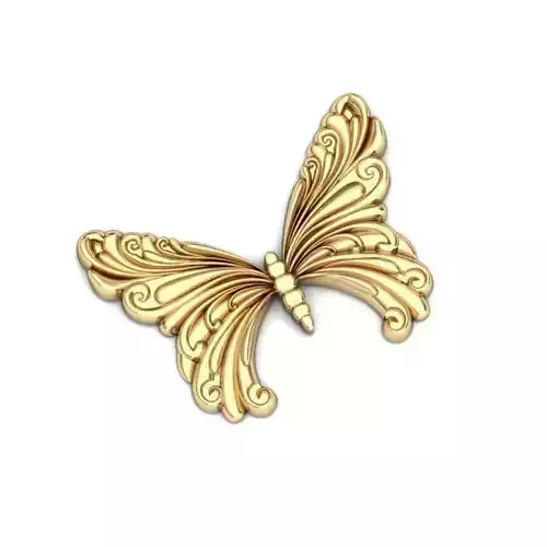 Butterfly Shaped Gold Pendant 1 3D print model