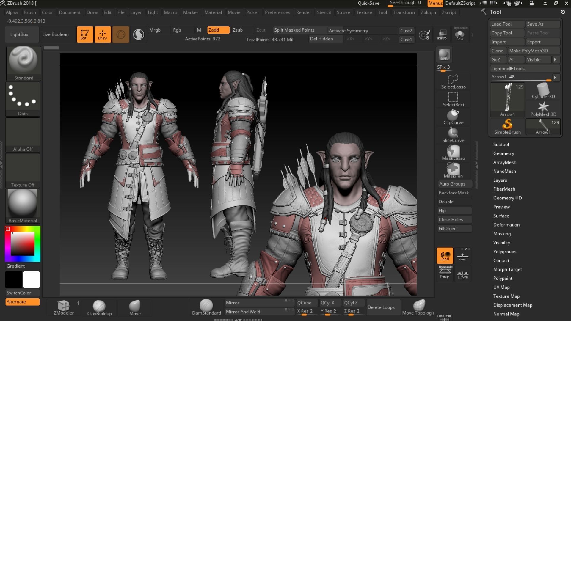Monster archer high poly model 3D model_10