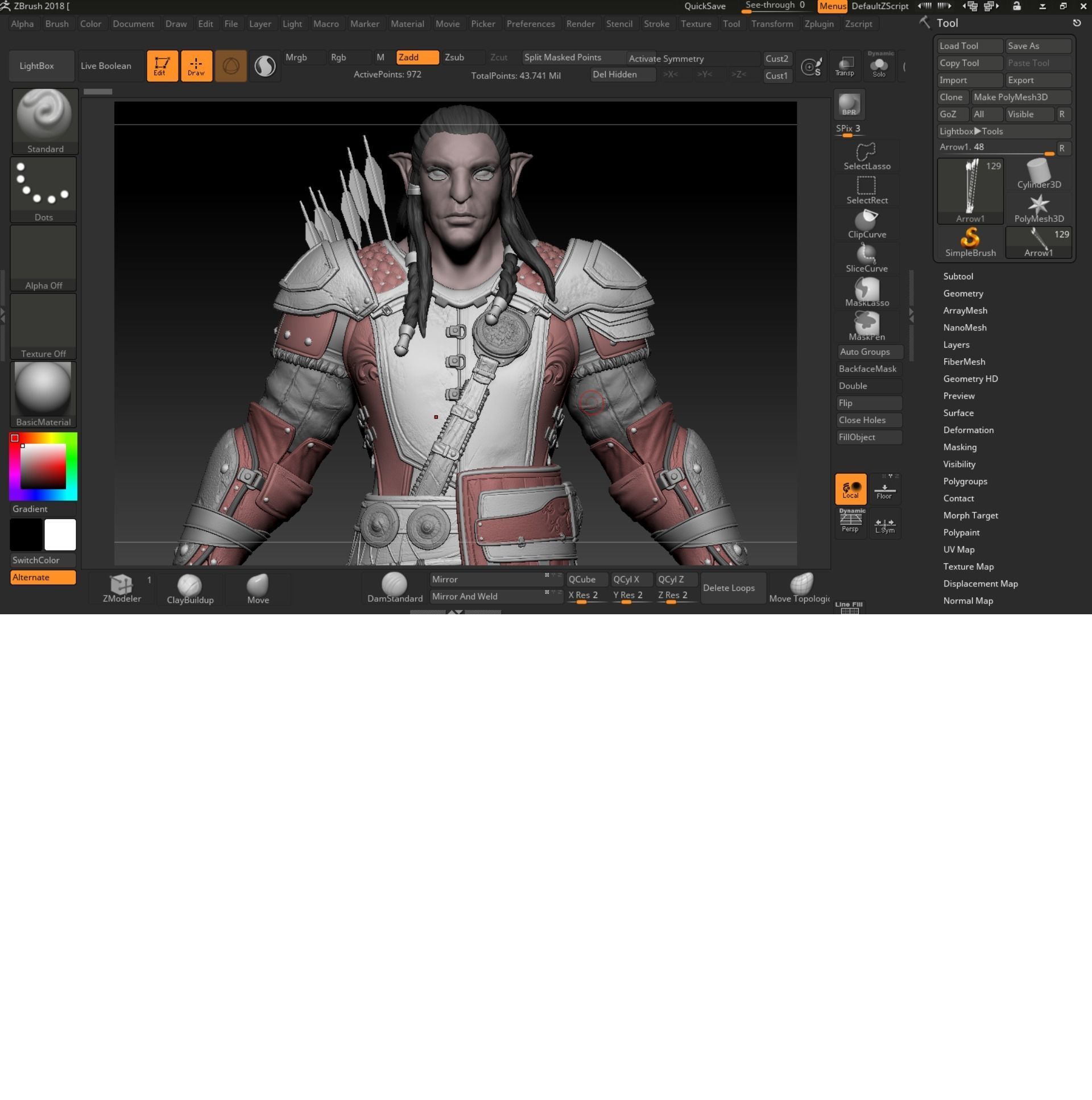 Monster archer high poly model 3D model_12
