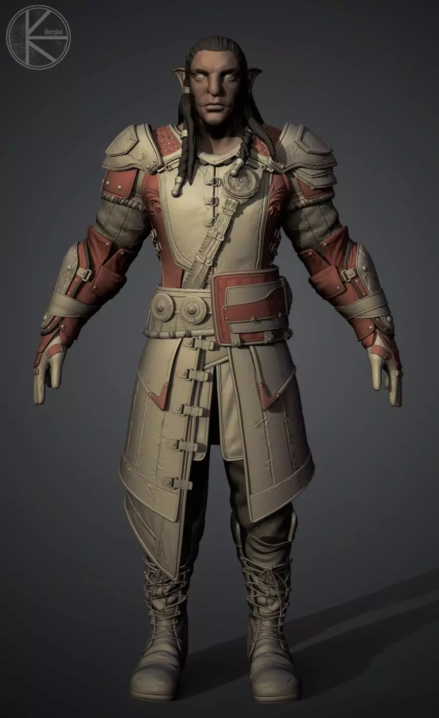 Monster archer high poly model 3D model_0