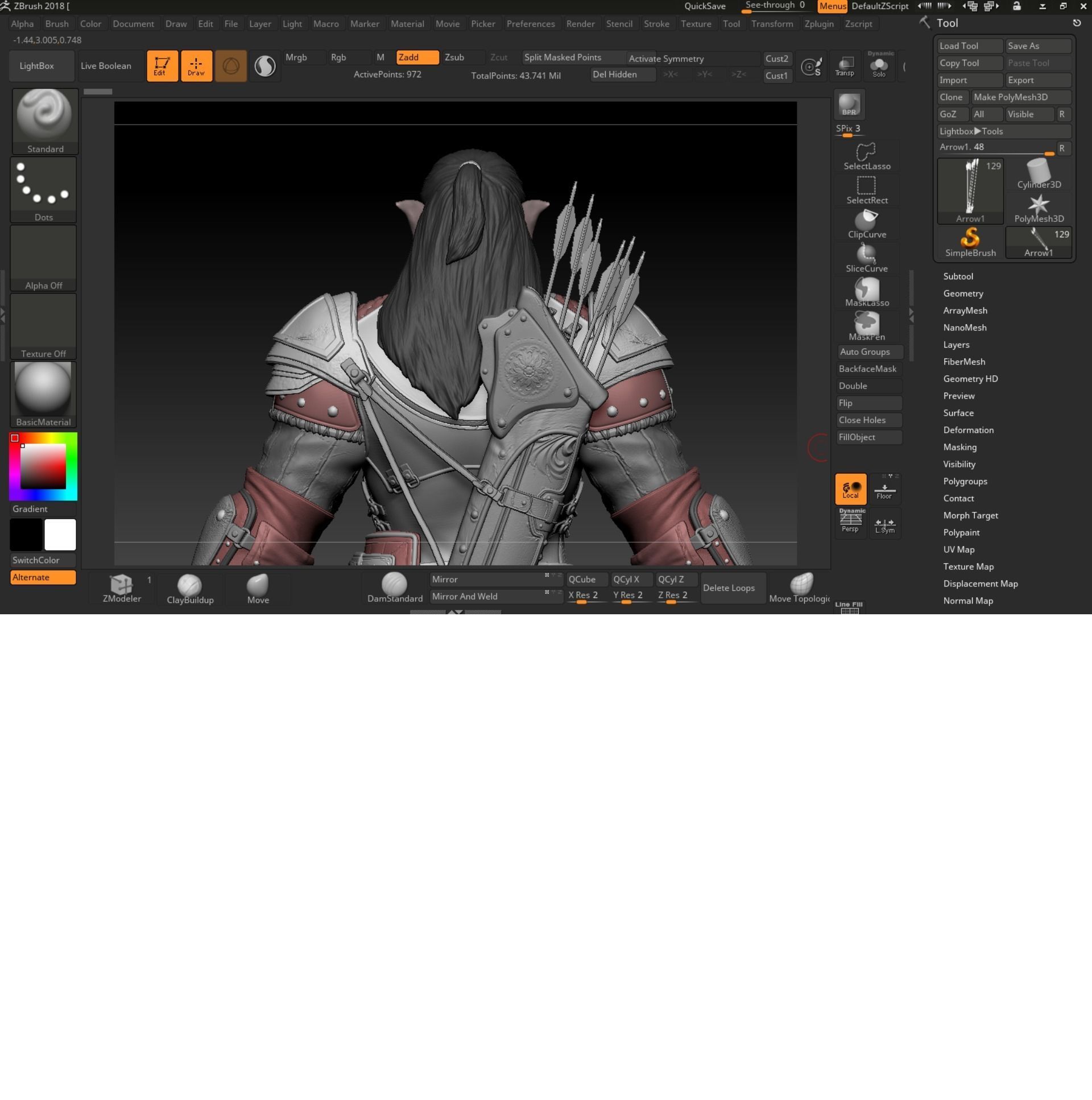 Monster archer high poly model 3D model_18
