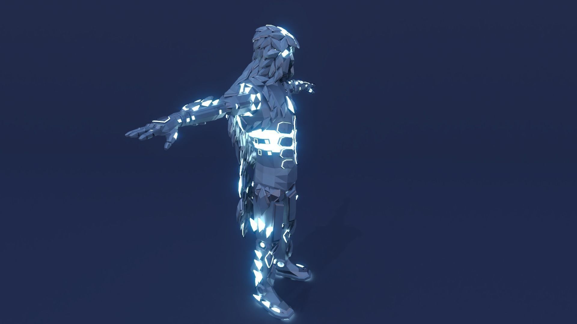 Sci Fi Character Assassin Robot 3D model_3