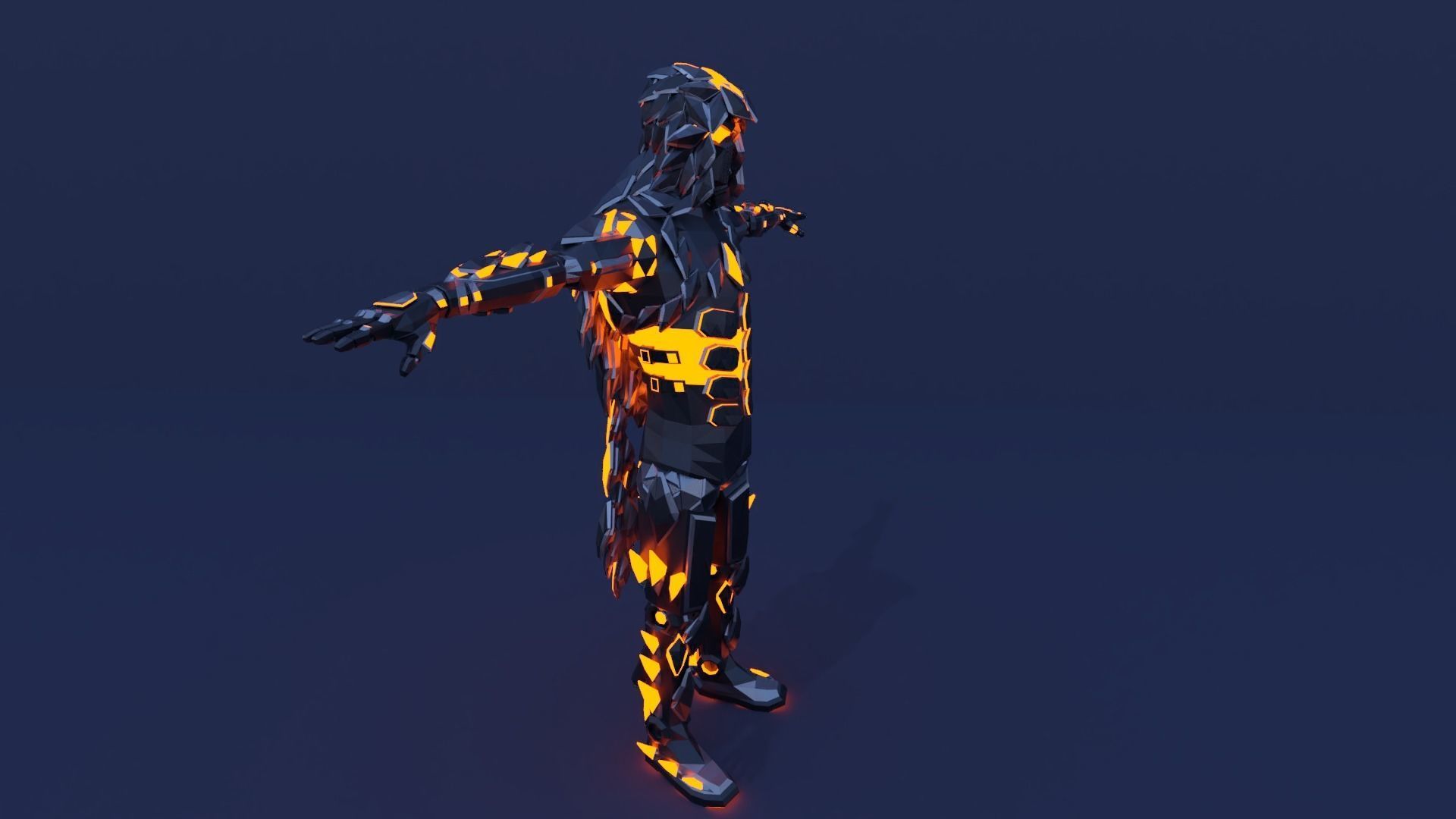 Sci Fi Character Assassin Robot 3D model_11
