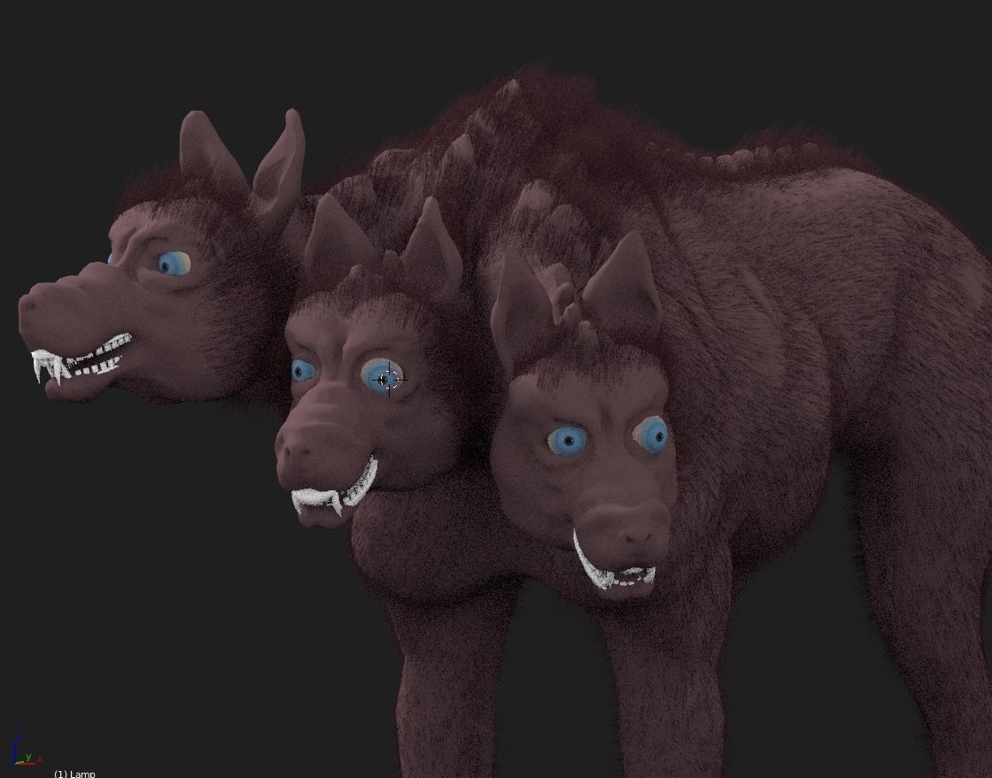Cerberus the multi-headed dog 3D model_9