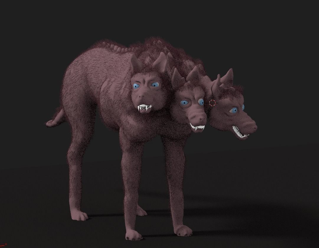 Cerberus the multi-headed dog 3D model_4
