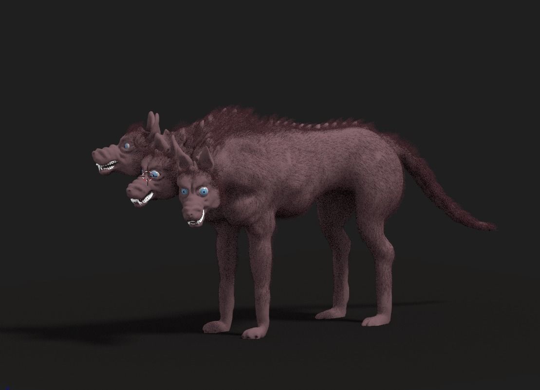 Cerberus the multi-headed dog 3D model_5