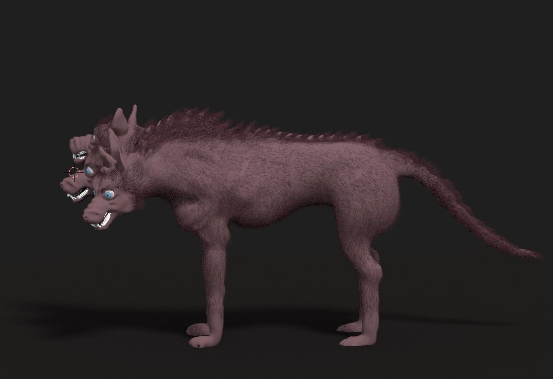 Cerberus the multi-headed dog 3D model_8