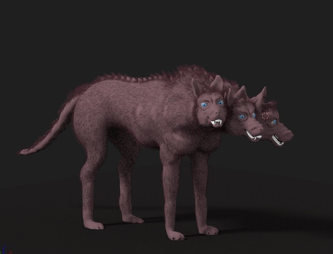 Cerberus the multi-headed dog 3D model_6