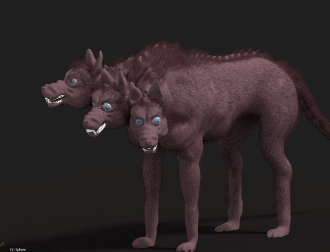 Cerberus the multi-headed dog 3D model