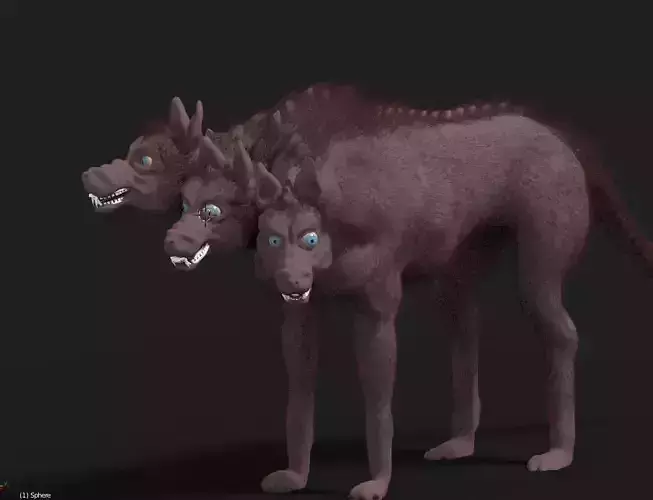 Cerberus the multi-headed dog 3D model