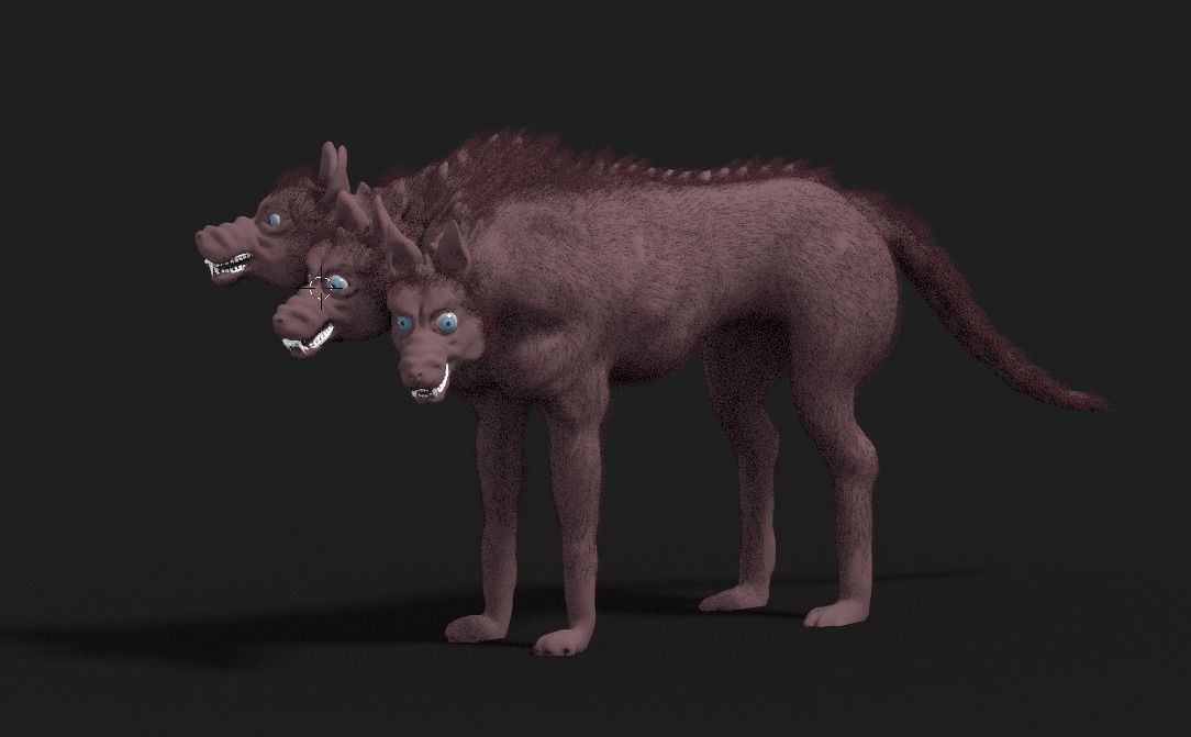 Cerberus the multi-headed dog 3D model_3