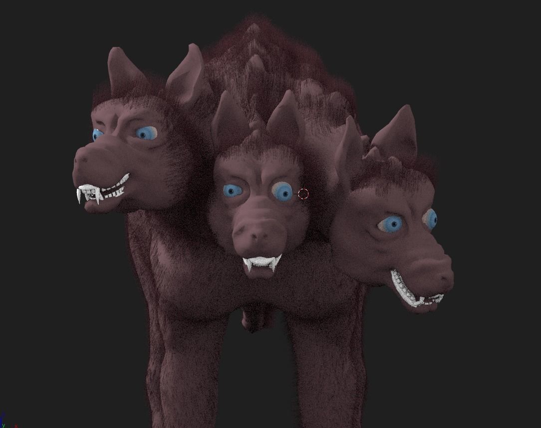 Cerberus the multi-headed dog 3D model_7