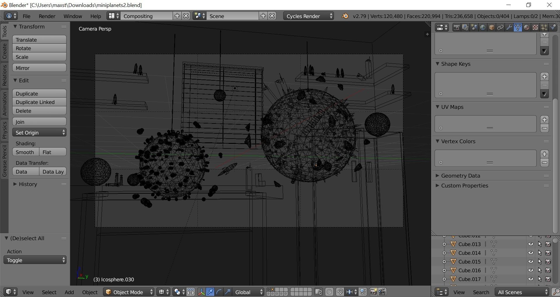 2 Cartoon Mini Planets Low-poly 3D model_4