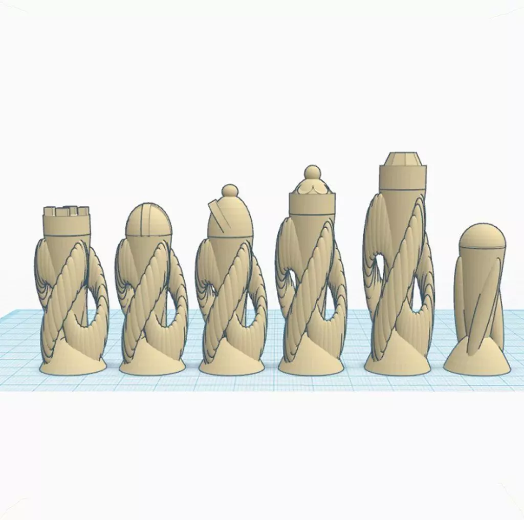 Knotted Chalice Chess Figures Free 3D print model