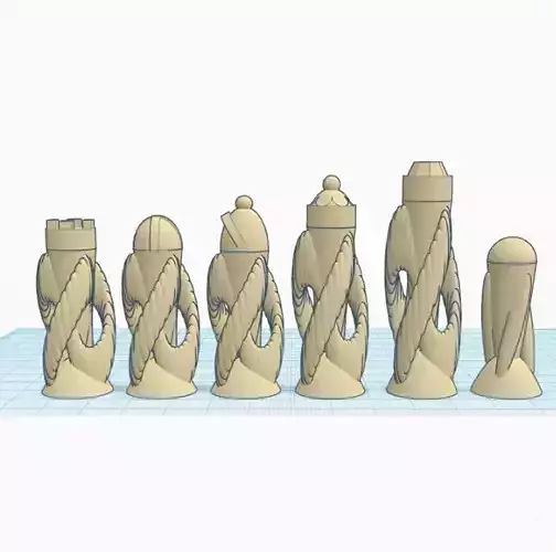 Knotted Chalice Chess Figures Free 3D print model