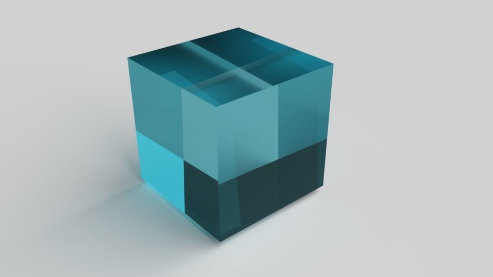 Glass Cube Turquoise  3D model_1