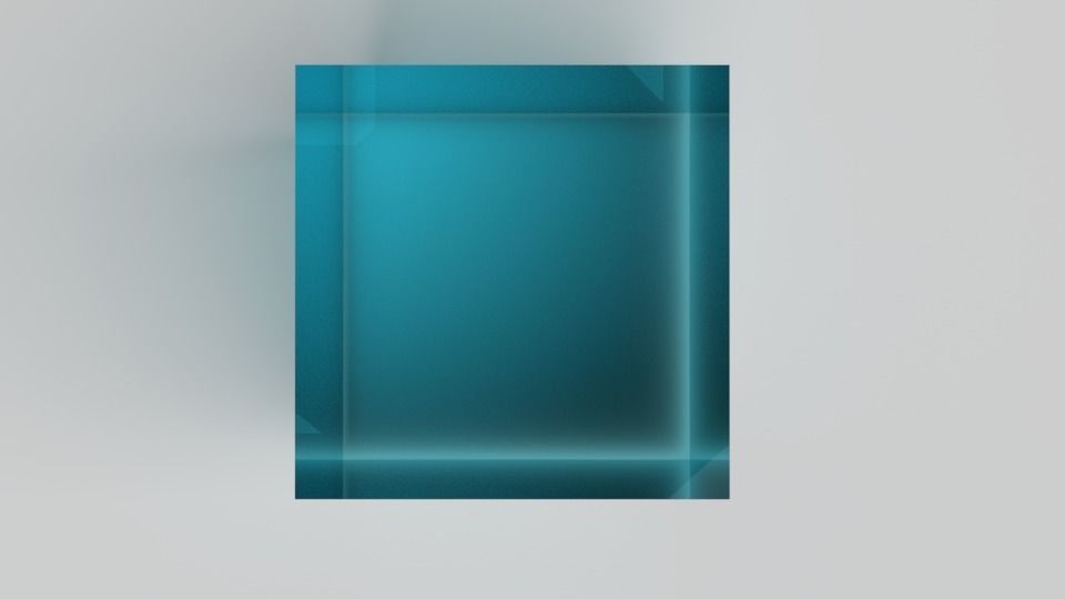 Glass Cube Turquoise  3D model_2