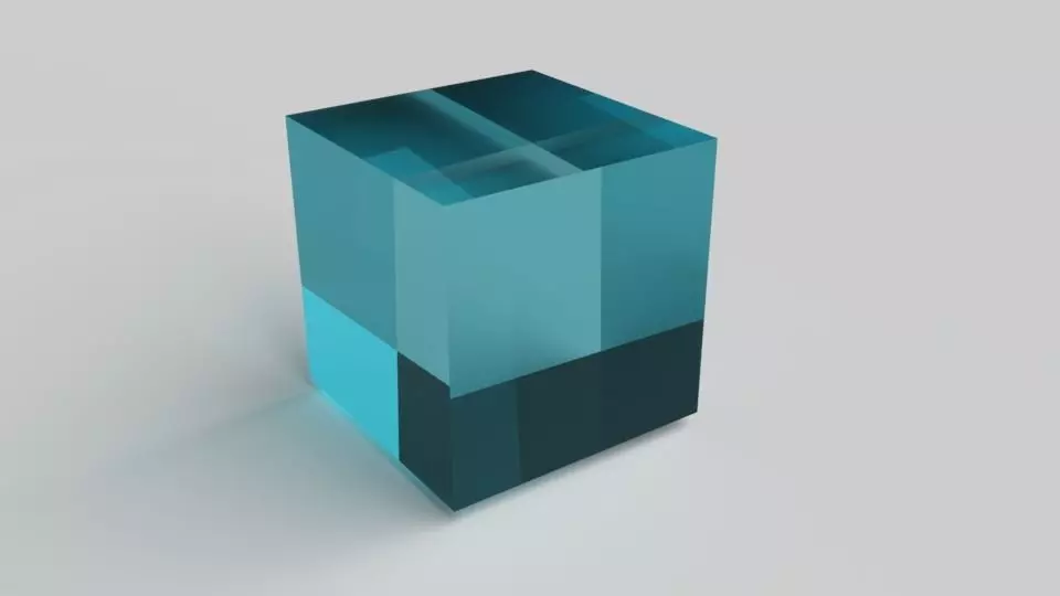 Glass Cube Turquoise  3D model_0