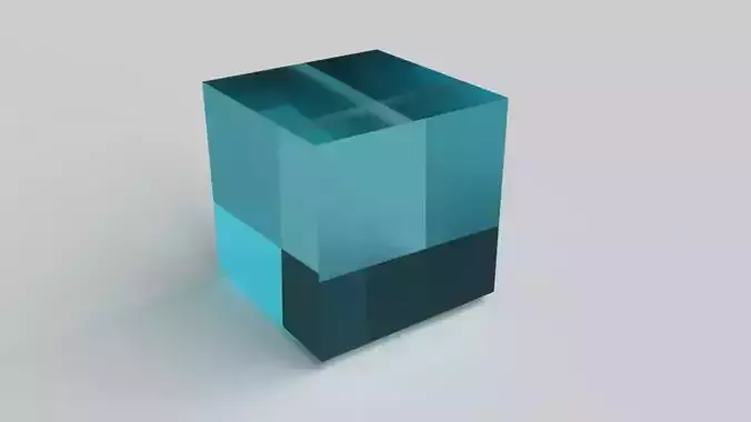 Glass Cube Turquoise 