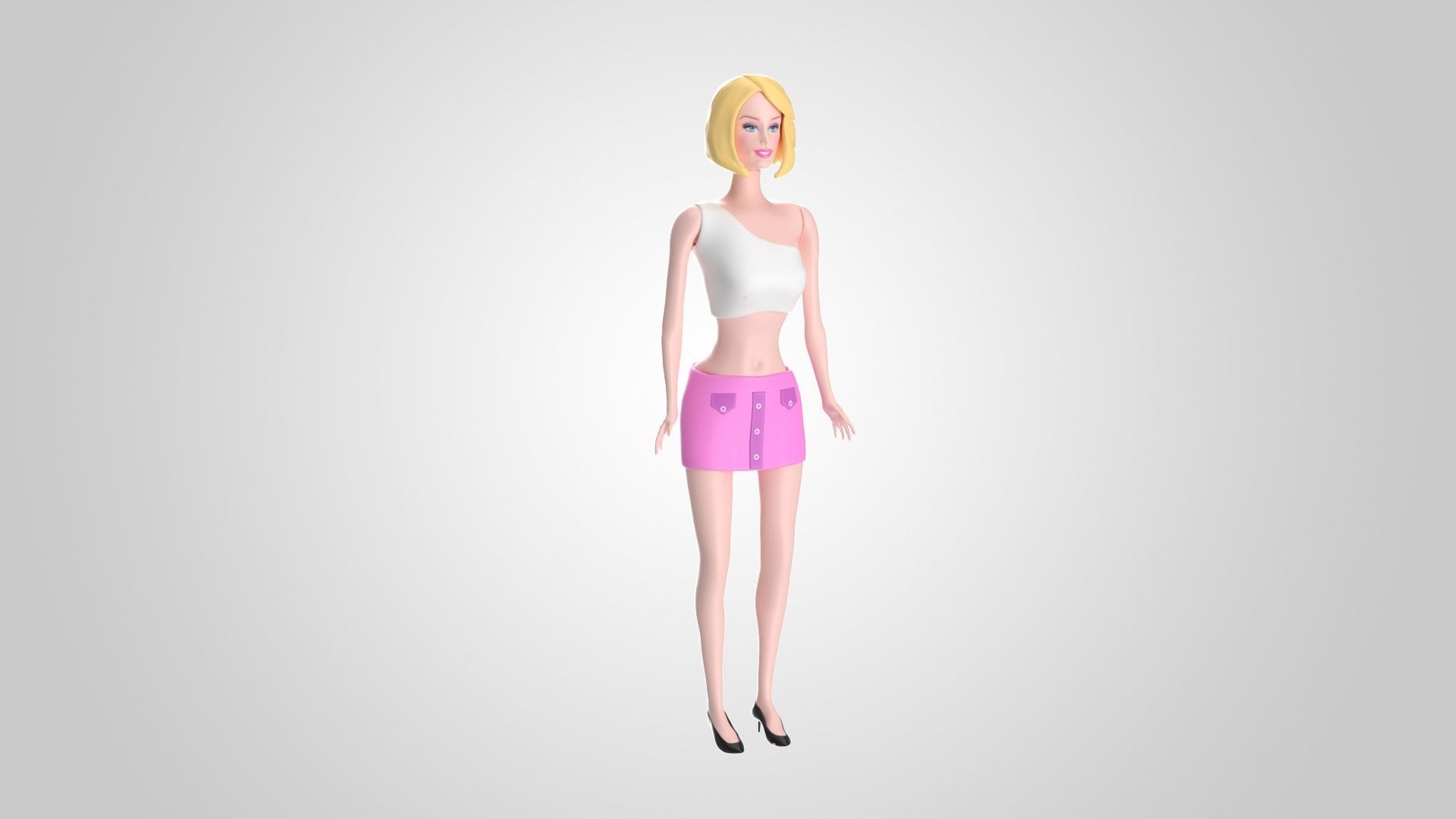 Barbie doll 3D model_8