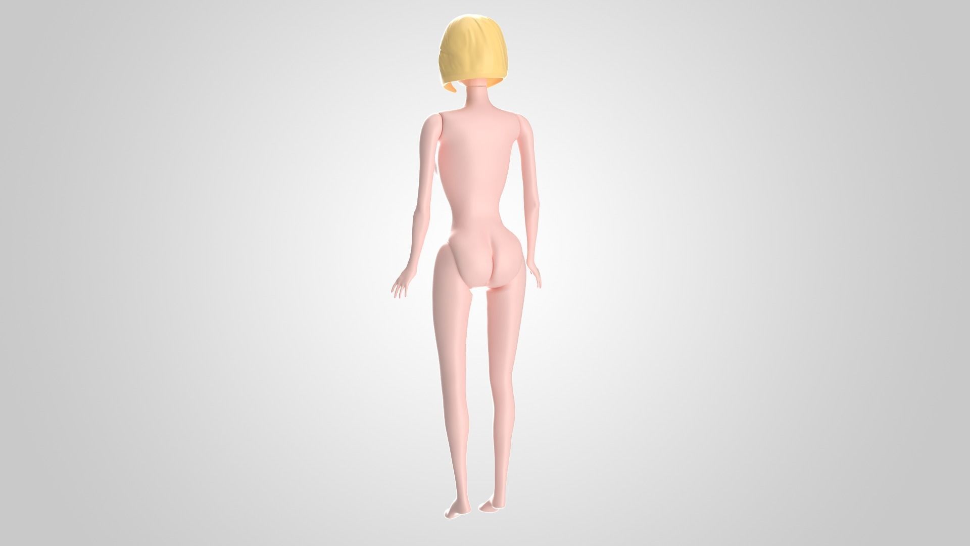 Barbie doll 3D model_1